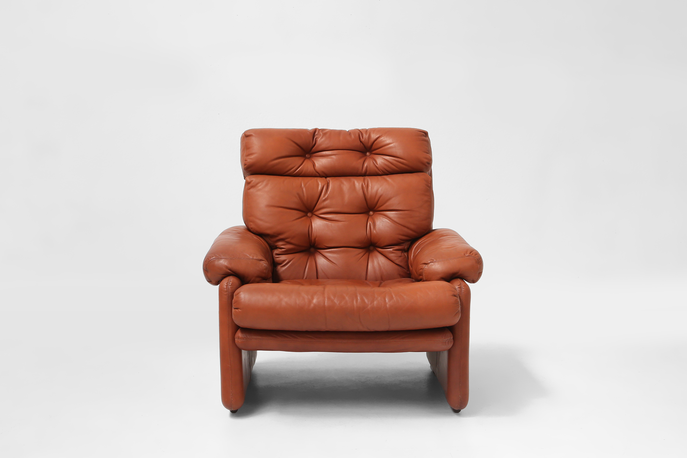 Brown leather armchair Coronado by Tobia Scarpa for B&B Italia, Italy ca. 1960thumbnail